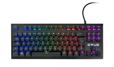 TECLADO GAMER EVUS TC-07B MECÂNICO PRETO USB SWITCH RED