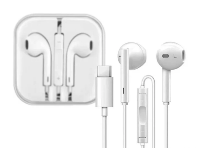 FONE DE OUVIDO C/ MICROFONE TIPO C BRANCO
