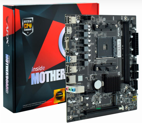 PLACA MÃE AFOX B450D4-MA-VA AM4 DDR4 M.2/S/V/R