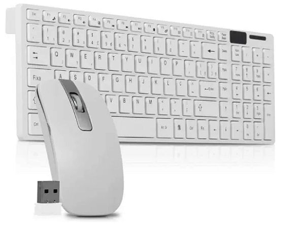 TECLADO + MOUSE SEM FIO LEHMOX LEY-171 BRANCO
