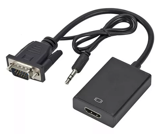 CONVERSOR VGA MACHO X HDMI FEMEA C/ ÁUDIO