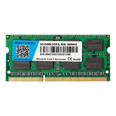 MEMÓRIA NOTEBOOK 8 GB. MACROWAY DDR3L / 1600 MHZ
