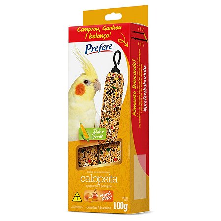 Bastão de Sementes Com Milho Para Calopsita Agapornis e Periquito 100g - Prefere