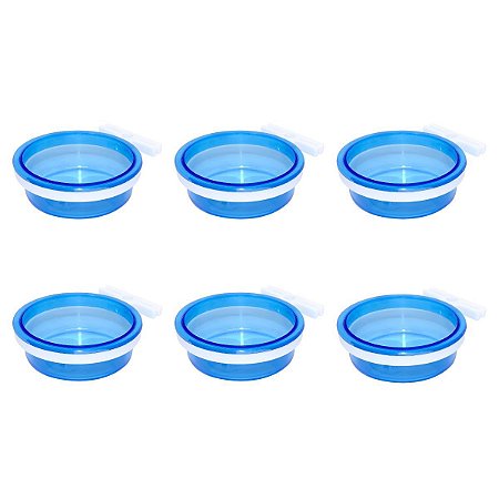 Kit Com 6 Porta Vitamina Azul GG Para Pássaros