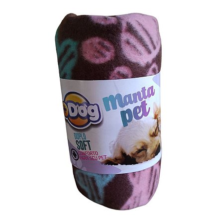 Manta Cobertor Pet Soft Marrom Para Cães e Gatos 80x120cm