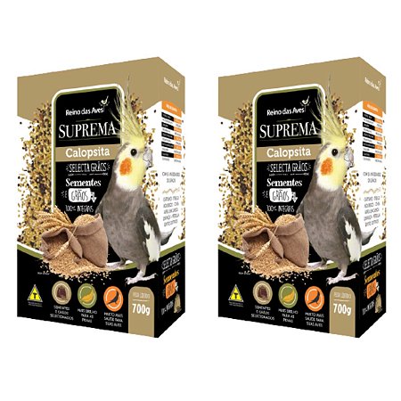 2 Supremas Selecta Grãos Calopsita 700g - Reino Das Aves