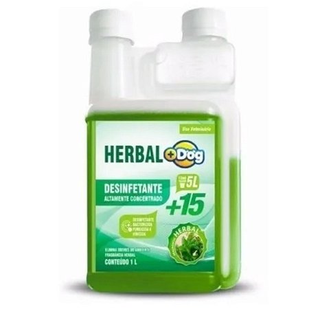 1 Litro Desinfetante Concentrado bactericida Eliminador Herbal 15 Rende 500 Litros