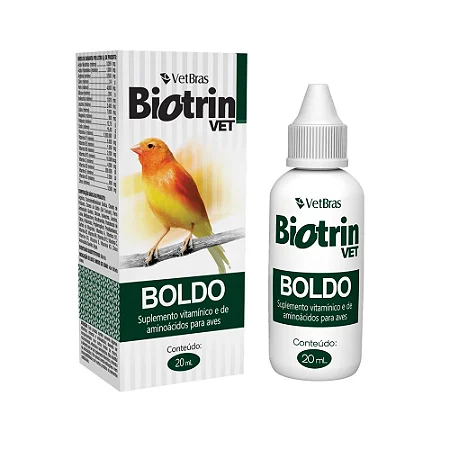 Suplemento Vitamínico Para Aves Biotrin Vet Boldo 20ml