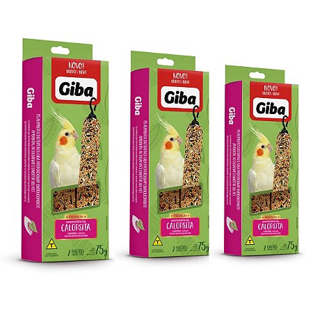 3 Caixas Com Bastão de Sementes Tradicional Giba Prefere Calopsitas Agapornis Periquitos