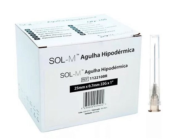 AGULHA DE SEGURANCA 25X0,7 SOLMILLENNIUM