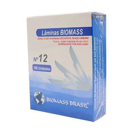 LAMINA DE BISTURI 12 BIOMASS 100UN