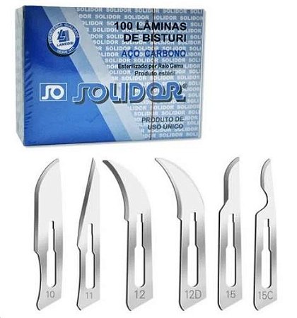 LAMINA DE BISTURI 12 SOLIDOR