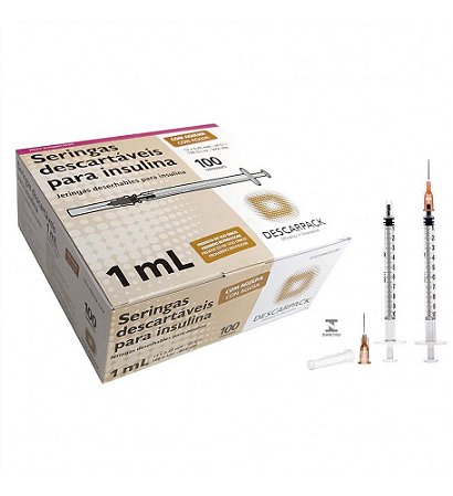 SERINGA 01ML SLIP C/AG 13X4,5 DESCARPACK