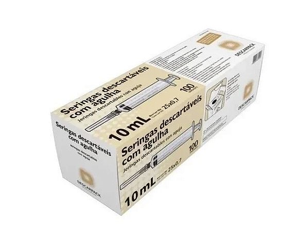 SERINGA 10ML SLIP C/AG 25X0,7 DESCARPACK