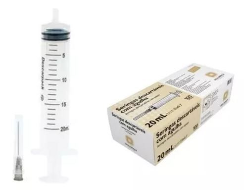 SERINGA 20ML SLIP C/AG 25X0,7 DESCARPACK