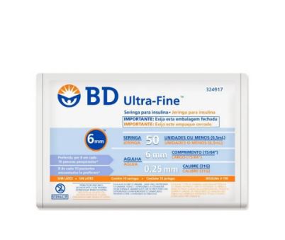 SERINGA INSULINA ULTRAFINE 50UI (6MMX0,25MM)31G BD 10 UND