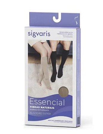 MEIA 3/4 SIGVARIS SELECT CONF PREMIUM ALGODAO 20-30MMHG G3 PRETA