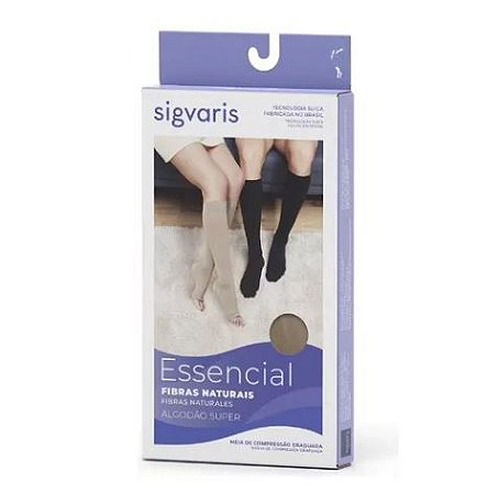 MEIA 3/4 SIGVARIS SELECT CONF PREMIUM ALGODAO 20-30MMHG M3 PRETA
