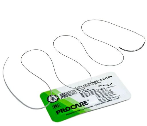 FIO AGULHADO NYLON 6/0 20MM PROCARE