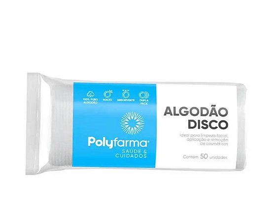 ALGODAO DISCO 50UN POLYFARMA