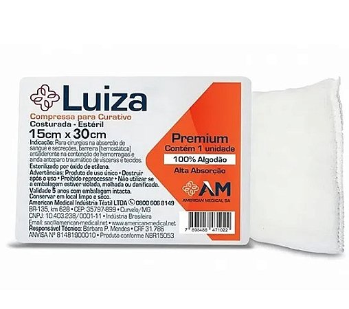 CURATIVO CIRURGICO ESTERIL LUIZA 15X30CM AMED