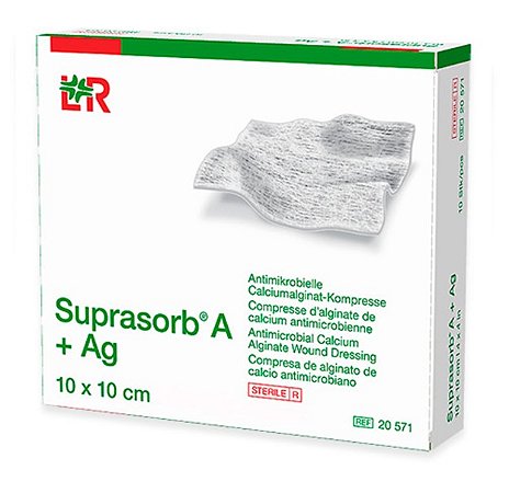 SUPRASORB AG+ ALGINATO DE CALCIO COM PRATA 10X10 LOHMANN