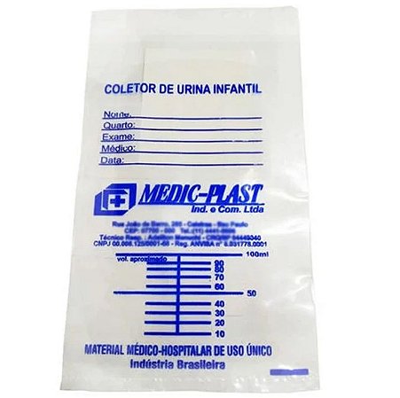 COLETOR DE URINA INFANTIL 100ML MEDICPLAST