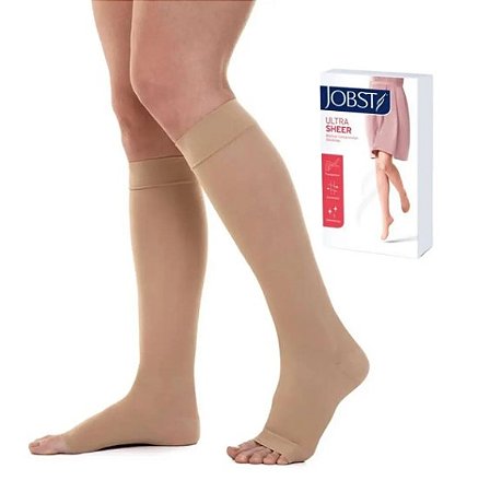 MEIA JOBST ULTRA SHEER 3/4 20-30MMHG ABERTA NATURAL G