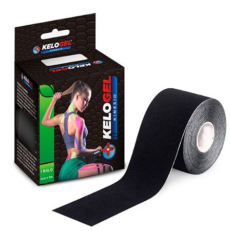 BANDAGEM ELASTICA TAPE KELOGEL PRETA 5CMX5M MEDFORMA