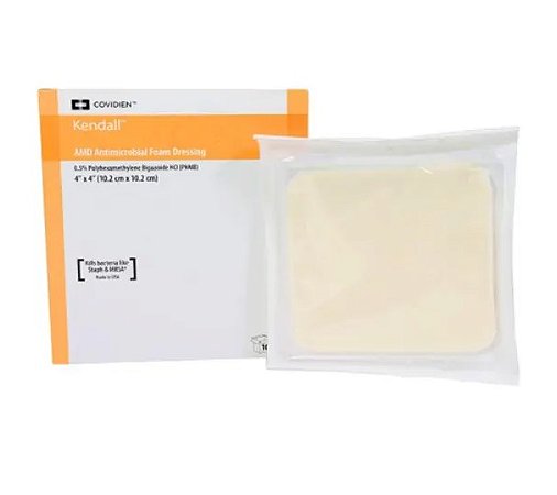 CURATIVO DE ESPUMA KENDALL ANTIMICROBIANA SEM BORDA 10,2x10,2CM COVIDIEN