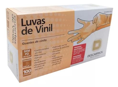 LUVA VINIL SEM TALCO M DESCARPACK