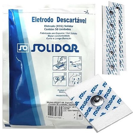 ELETRODO ADULTO E INFANTIL 50 UND SOLIDOR