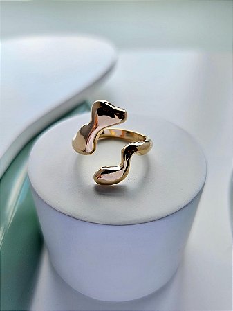 ANEL OURO CURVAS ORGÂNICAS AJUSTÁVEL