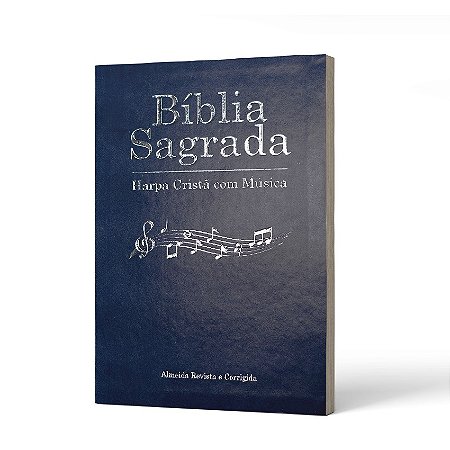 BIBLIA SAGRADA HARPA COM MUSICA CP LUXO AZUL -