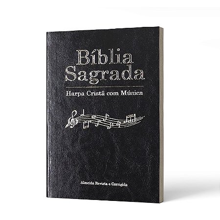 BIBLIA SAGRADA HARPA COM MUSICA CP LUXO PRETA -