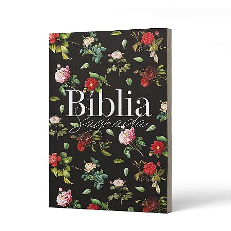 BIBLIA ARC 860 ROSAS DO CAMPO PRETA - LETRA NORMAL -