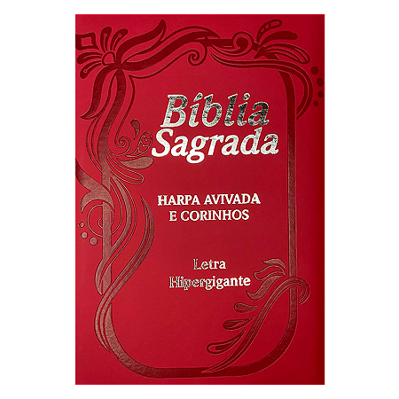 BIBLIA LT HIPERGIGANTE PU ZIPER COM INDICE COM HARPA 04 VERMELHA NEON