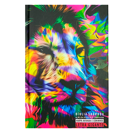 BIBLIA GIGANTE CAPA DURA ARC COM HARPA  LEAO GRAFITE COLOR