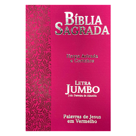 BIBLIA LT JUMBO CAPA PU LUXO COM HARPA  04 RAMOS PINK