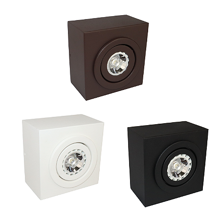 Plafon Box AR 70 Sobrepor de Teto Direcionável Quadrado Soquete GU10