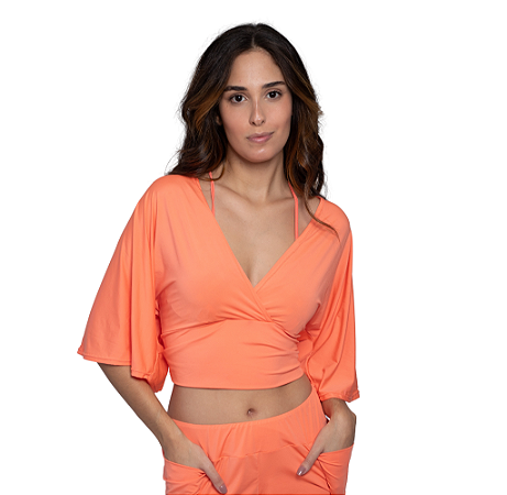 Cropped Coral em Fluity UVTRIBE