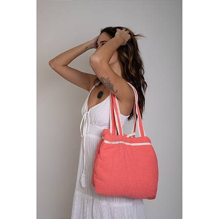 Bolsa de Praia Atoalhada Coral
