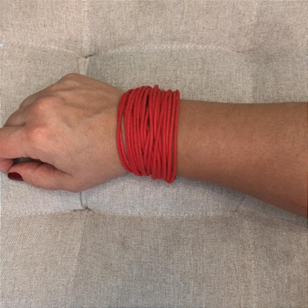Pulseira Artesanal em Fios de Algodão Sustentável Vermelho