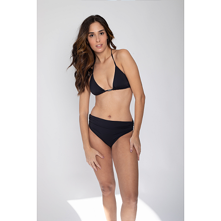 Hot Pant Biquini Solid-Color Black  Drapeada UVTRIBE