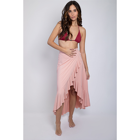 Saia Pareô em Fluity Transpassada Rosê