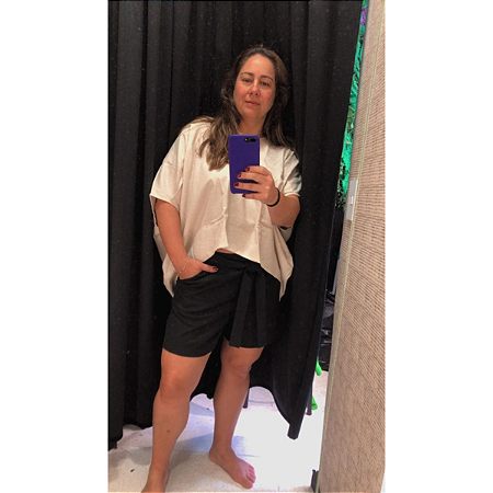 Shorts de Linho com Bolso Interno e Cintura com Elástico Preto