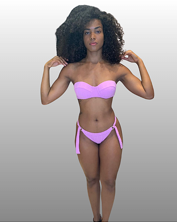 Top Meia Taça com Alça Removível e Bojo Fixo de TEXTURA ROSA UVTRIBE