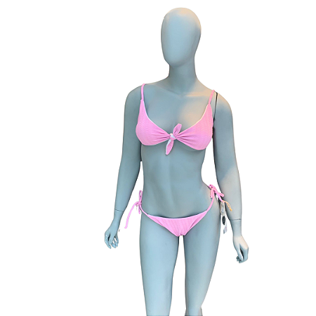 TANGA Cortininha de Amarrar Ripple com TEXTURA ROSA UVTRIBE