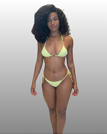 TANGA Cortininha de Amarrar Ripple AMARELO UVTRIBE
