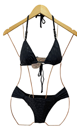 TANGA Biquini Borboleta Preto Animal Print UVTRIBE
